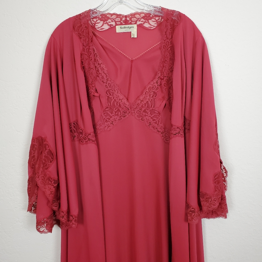 Vintage Rare Selfridges Lace Peignoir Chemise Set